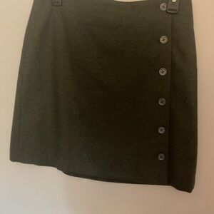 Banana Republic Dark Gray Button Skirt